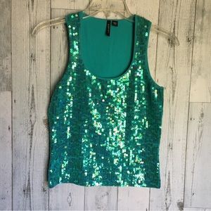 Green-blue sequins top  (S)